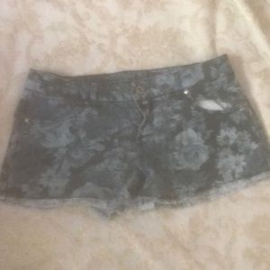 floral denim shorts